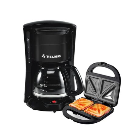 Combo Cafetera Yelmo 1.7L 800W + Sandwichera Liliana AS989 850W