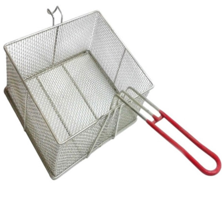 Canasto Freidor Cuadrado De Alambre Estañado Reforzado 30x30