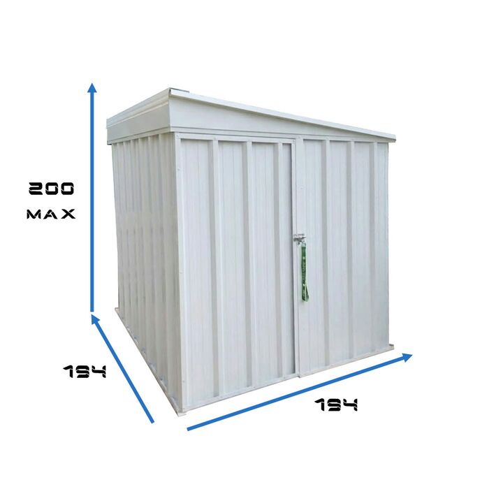 Armario Deposito Galpon de jardin Casi 2x2x2 Techo 1 agua Blanco DON ACERO - Vista 2