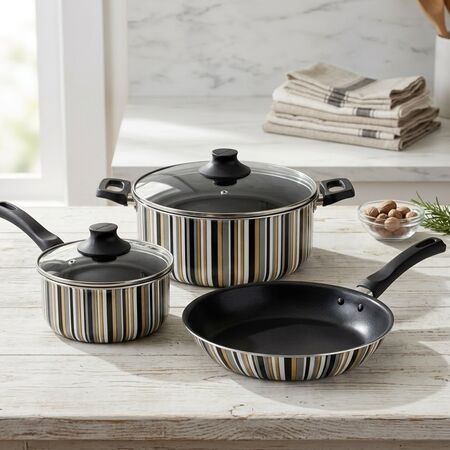 Batería Antiadherente Olla Cacerola Sarten Tutti Black Aston