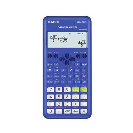 CALCULADORA CIENTIFICA CASIO FX-82LA - AZUL, 2° EDICION, 252 FUNCIONES, 10+2 DIGITOS, PILA AAA
