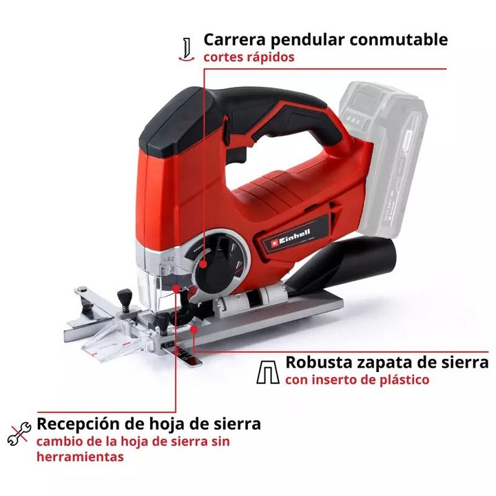 Einhell Sierra de calar Inalambrica TE-JS 18/80 Li-Solo - Vista 3