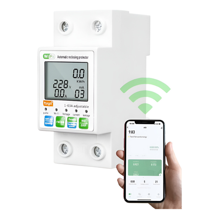 Protector Tensión 220v - Monof Smart Wifi - Medidor Consumo