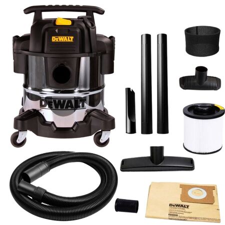 Aspiradora Sopladora Líquidos Polvo Dewalt 20 Litros Dxv20s  Acero inox