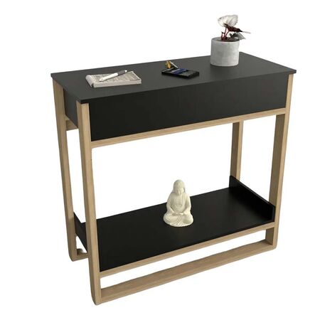 RECIBIDOR TABLE'S 92 CM CON CAJON OLMO / NEGRO