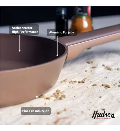 Sartén 24 Cm Aluminio Antiadherente Inducción Gala Hudson Rosa