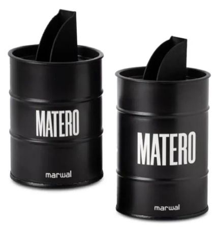 Set matero: mate acero inox + lata yerbera+ lata azucarera