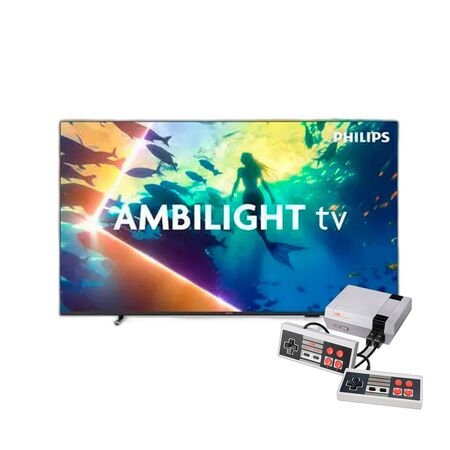 Combo Smart TV Philips 65" 4K LED Ambilight + Consola Retro NES 500 Juegos