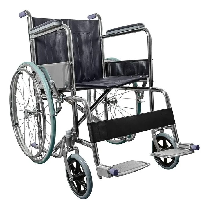 Silla De Ruedas Con Apoya Brazos Y Pedanas Fija Cromada - Vista 1