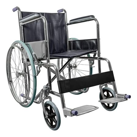 Silla De Ruedas Con Apoya Brazos Y Pedanas Fija Cromada