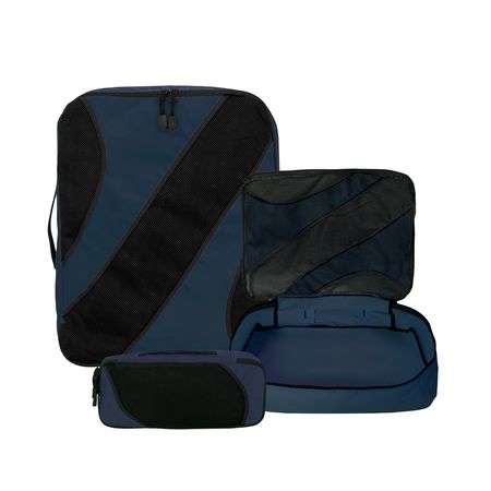 Set Organizador Ropa Valija Con Cierre 3 Tamaños EM110 Azul