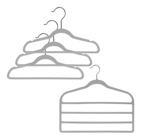 Set X 12 Perchas Terciopelo + 1 Pantalon Compactor 