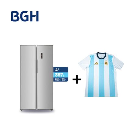 Combo Heladera Inverter 397 Lts + Camiseta BGH adidas Talle M