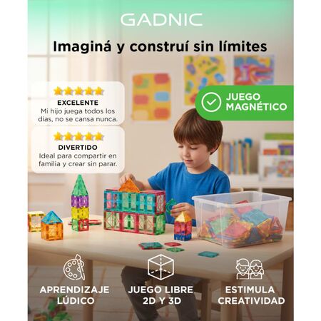 Bloques De Construcción Gadnic Magnéticos 120 Piezas De Juguetes Para Niños