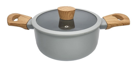 Cacerola Antiadherente 24 Cm Asas Scandi Grey Induccion Gris