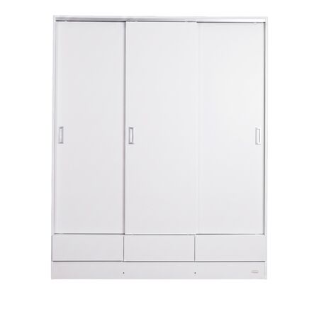 PLACARD ALTO DE 180 CM 3 PUERTAS 3 CAJONES BLANCO VETA