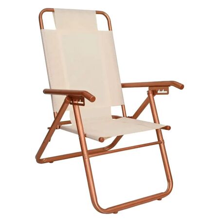Reposera de Aluminio Descansar 5 Posiciones Coversol Cobre Crema 80041
