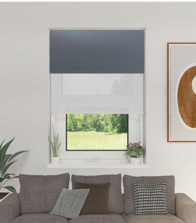 CORTINA ROLLER DOBLE BLACK OUT Y SCREEN 6% - GRIS OSCURO 1.60 X 2.20