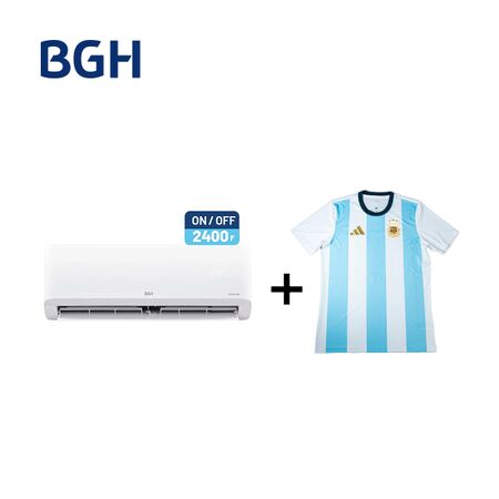 Combo Aire Acondicionado BGH Split On/Off 2408 fg BS26WCDW + Camiseta BGH adidas Talle L