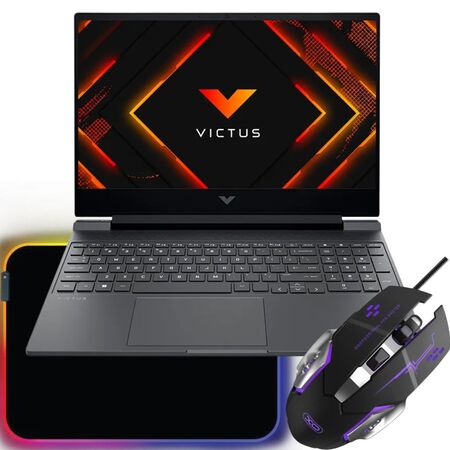 Combo GAMING Notebook HP Victus 15-FB3028LA Ryzen 7 7445HS 8Gb SSD 512Gb CON tarjeta gráfica + MOUSE PAD + MOUSE  VX GAMING VOLKANO