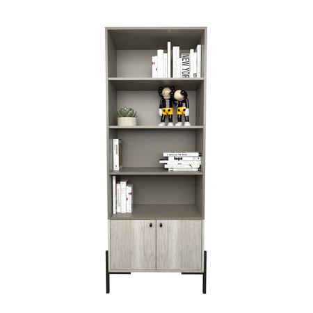 Biblioteca 3 Estantes 182 Cm90 Cm Gris Nogal 4256