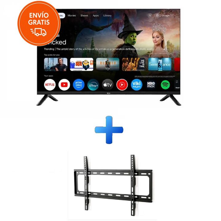 Combo Smart Tv 32" BGH B3226G5G Google TV + Soporte LCD Wall Mount 26" a 63" de Regalo - Vista 1