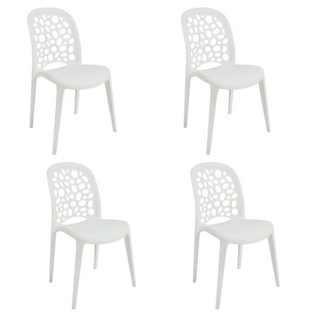 Combo X 4 Sillas Capri Unican Blanca 