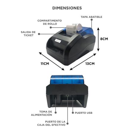 Impresora Termica Gadnic IT1050 58mm 90mm s Conexion USB Papel Termico Comercial Para POS Retail Gastronomia