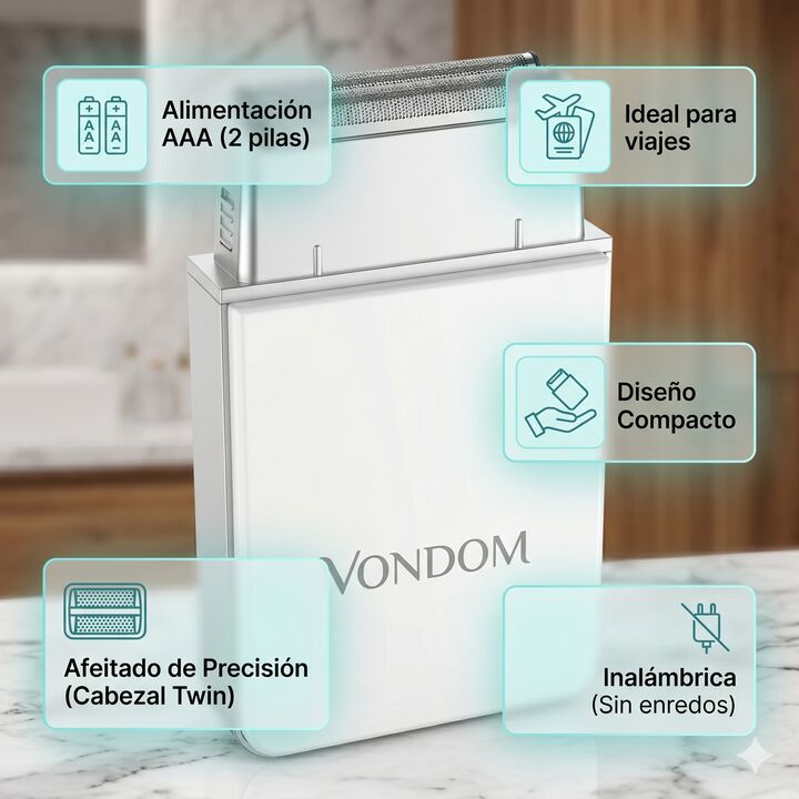 Afeitadora Eléctrica Vondom Vdm23 Portátil Pilas Aaa - Vista 2