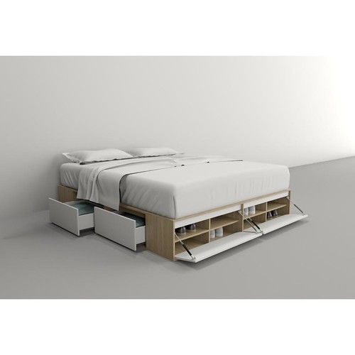 Box de Cama DS Home 2,00 m 4 Cajones 2 Puertas Olmo Everest 203x33x202 cm - Vista 4