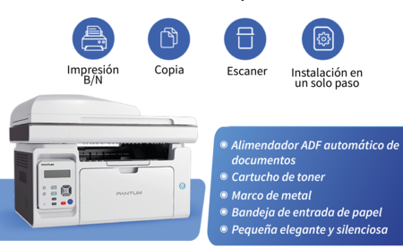 IMPRESORA LASER MULTIFUNCION PANTUM M6559NW ADF WIFI/RED
