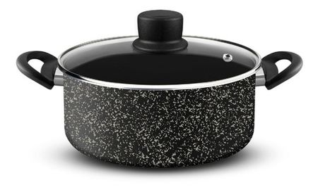 Olla Con Tapa Vidrio Tefal 24 Cm Stone Effect Antiadherente