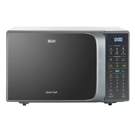 Microondas BGH Digital Plata 28lts Con Grill 900w