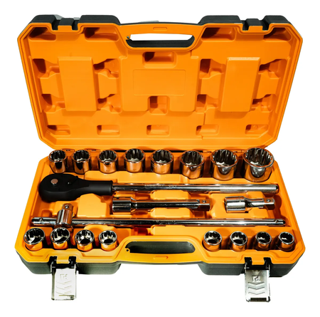 Set Bocallaves Accesorios 21 Piezas 3/4 Lusqtoff L5740 Acero