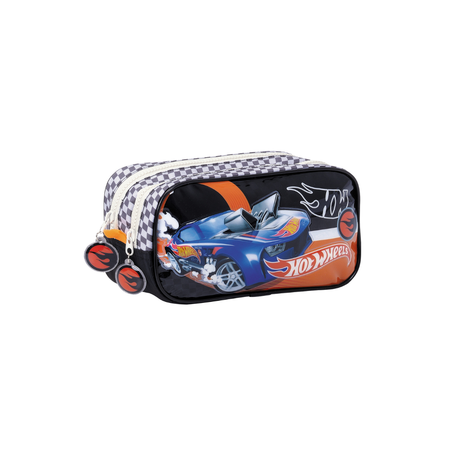 Hot Wheels Escudería – Cartuchera Doble Escolar con Dos Compartimentos