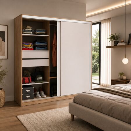 Placard Corredizo 1,79 2pta Coco Bolo|blanco Tables