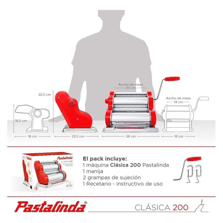 Pastalinda Maquina Clasica 200 Roja Color Rojo - Vista 8