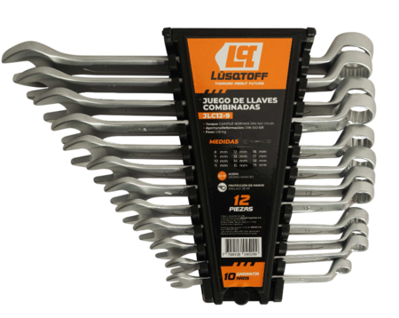 Juego De Llaves Lusqtoff - 12 Piezas Combinadas Cromo Vanadio
