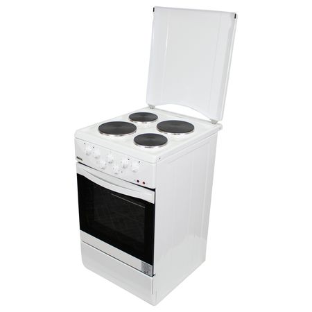 Cocina Eléctrica Bram-Metal 4 Hornallas Con Tapa/Timer/Cajon Inferior