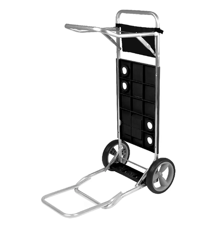 Carrito De Playa Negro En Aluminio Con Extensiones Mor 2596