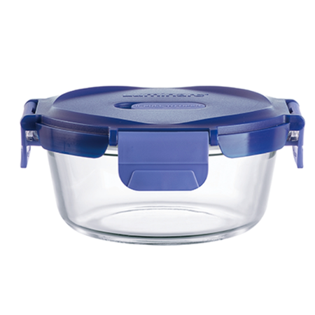 Contenedor Redondo 400cc Luminarc Putina Vidrio Hermetico Azul
