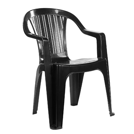Sillón plástico GardenLife Titan con Apoya Brazos Negro F820001