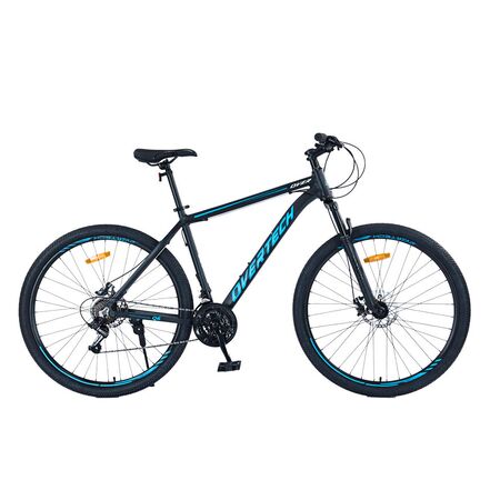 Bicicleta Mtb Overtech Q6 R29 Aluminio, 21v Shimano, Freno A Disco, Suspensión, Negro/azul/azul M