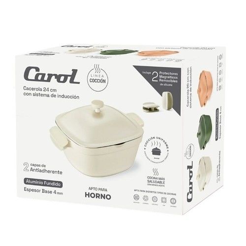 Cacerola Antiadherente Carol 24cm de Aluminio Fundido Verde - Vista 3