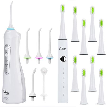 Kit de Cepillo Dental Eléctrico Gadnic + irrigador Bucal Inalámbrico  - Blanco