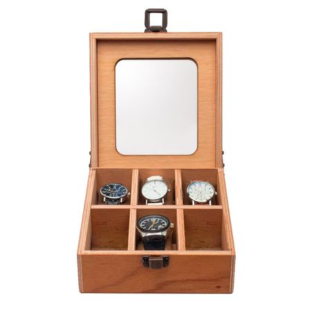 Caja Estuche de Madera Gadnic Organizador 6 Relojes