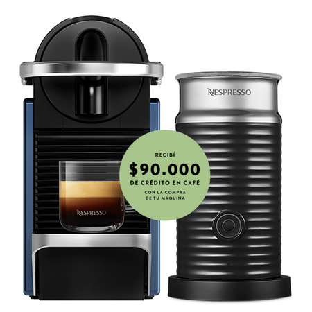 Cafetera Nespresso Pixie Blue con Aeroccino A3KD62-AR-BLNE-EI