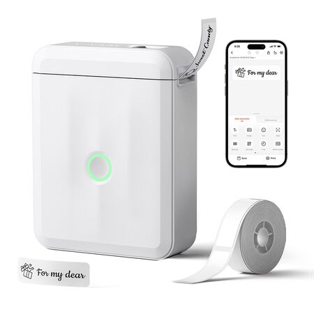 Impresora Etiquetadora Portátil Niimbot D110 Rotuladora Manual Inteligente (Blanco)