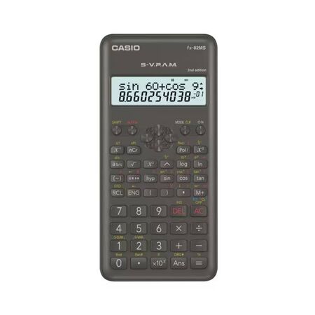 CALCULADORA CIENTIFICA CASIO FX-82MS - NEGRO, 2° EDICION, 240 FUNCIONES, 10+2 DIGITOS, PILA AA