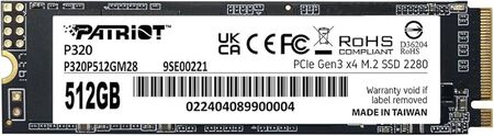 Disco SSD Patriot P320 Solid 512GB M.2 PE000997